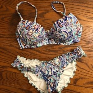 Victoria’s Secret foil paisley bikini swim suit